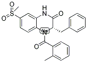 (3S)-3-BENZYL-7-METHANESULFONYL-4-(2-METHYL-BENZOYL)-3,4-DIHYDRO-1H-QUINOXALIN-2-ONE Struktur