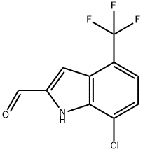 7-CHLORO-4-(TRIFLUOROMETHYL)-1H-INDOLE-2-CARBALDEHYDE Struktur