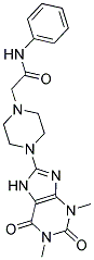 2-[4-(1,3-DIMETHYL-2,6-DIOXO-2,3,6,7-TETRAHYDRO-1H-PURIN-8-YL)PIPERAZIN-1-YL]-N-PHENYLACETAMIDE Struktur