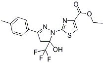 ETHYL 2-[5-HYDROXY-3-(4-METHYLPHENYL)-5-(TRIFLUOROMETHYL)-4,5-DIHYDRO-1H-PYRAZOL-1-YL]-1,3-THIAZOLE-4-CARBOXYLATE Struktur