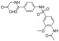 [[4-([[4-(ACETYLAMINO)-3-METHOXYPHENYL]SULFONYL]AMINO)BENZOYL]AMINO]ACETIC ACID Struktur