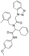 2-(2-(1H-BENZO[D][1,2,3]TRIAZOL-1-YL)-N-(2-METHYLBENZYL)ACETAMIDO)-2-(CYCLOHEX-3-ENYL)-N-(4-METHOXYPHENYL)ACETAMIDE Struktur