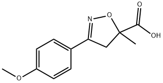 3-(4-METHOXY-PHENYL)-5-METHYL-4,5-DIHYDRO-ISOXAZOLE-5-CARBOXYLIC ACID Struktur