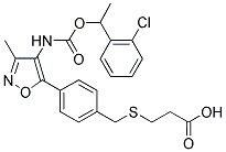 3-(4-[4-([1-(2-CHLOROPHENYL)ETHOXY]CARBONYLAMINO)-3-METHYL-5-ISOXAZOLYL]BENZYLTHIO)PROPANOIC ACID Struktur