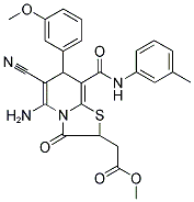 METHYL 2-(5-AMINO-6-CYANO-7-(3-METHOXYPHENYL)-3-OXO-8-(M-TOLYLCARBAMOYL)-3,7-DIHYDRO-2H-THIAZOLO[3,2-A]PYRIDIN-2-YL)ACETATE Struktur