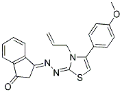 (1E)-1H-INDENE-1,3(2H)-DIONE [(2E)-3-ALLYL-4-(4-METHOXYPHENYL)-1,3-THIAZOL-2(3H)-YLIDENE]HYDRAZONE Struktur