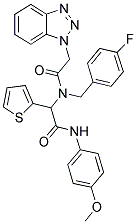 2-(2-(1H-BENZO[D][1,2,3]TRIAZOL-1-YL)-N-(4-FLUOROBENZYL)ACETAMIDO)-N-(4-METHOXYPHENYL)-2-(THIOPHEN-2-YL)ACETAMIDE Struktur