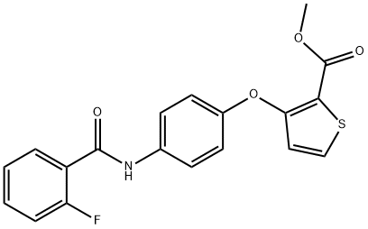 METHYL 3-(4-[(2-FLUOROBENZOYL)AMINO]PHENOXY)-2-THIOPHENECARBOXYLATE Struktur