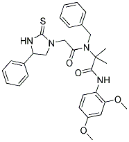 2-(N-BENZYL-2-(4-PHENYL-2-THIOXOIMIDAZOLIDIN-1-YL)ACETAMIDO)-N-(2,4-DIMETHOXYPHENYL)-2-METHYLPROPANAMIDE Struktur