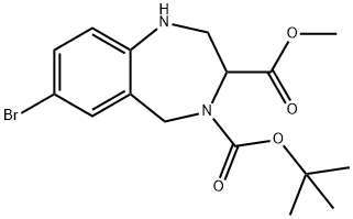 4-BOC-7-BROMO-1,2,3,5-TETRAHYDRO-BENZO[E][1,4]DIAZEPINE-3-CARBOXYLIC ACID 3-METHYL ESTER Struktur