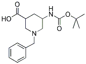 1-BENZYL-3-TERT-BUTOXYCARBONYLAMINO-PIPERIDINE-5-CARBOXYLIC ACID Struktur