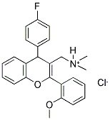 [4-(4-FLUOROPHENYL)-2-(2-METHOXYPHENYL)-4H-CHROMEN-3-YL]-N,N-DIMETHYLMETHANAMINIUM CHLORIDE Struktur