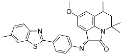 (E)-8-METHOXY-4,4,6-TRIMETHYL-1-(4-(6-METHYLBENZO[D]THIAZOL-2-YL)PHENYLIMINO)-5,6-DIHYDRO-1H-PYRROLO[3,2,1-IJ]QUINOLIN-2(4H)-ONE Struktur