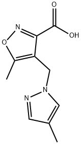 5-METHYL-4-(4-METHYL-PYRAZOL-1-YLMETHYL)-ISOXAZOLE-3-CARBOXYLIC ACID Struktur