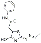 2-{(2Z)-2-[(2E)-ETHYLIDENEHYDRAZONO]-4-HYDROXY-2,5-DIHYDRO-1,3-THIAZOL-5-YL}-N-PHENYLACETAMIDE Struktur