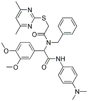 N-BENZYL-N-(1-(3,4-DIMETHOXYPHENYL)-2-(4-(DIMETHYLAMINO)PHENYLAMINO)-2-OXOETHYL)-2-(4,6-DIMETHYLPYRIMIDIN-2-YLTHIO)ACETAMIDE Struktur