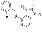 4-[(2-FLUOROBENZYL)THIO]-2,6-DIMETHYL-1H-PYRROLO[3,4-C]PYRIDINE-1,3(2H)-DIONE Struktur