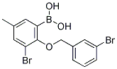 3-BROMO-2-(3'-BROMOBENZYLOXY)-5-METHYLPHENYLBORONIC ACID Struktur