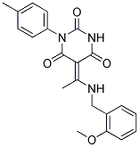 (5E)-5-{1-[(2-METHOXYBENZYL)AMINO]ETHYLIDENE}-1-(4-METHYLPHENYL)PYRIMIDINE-2,4,6(1H,3H,5H)-TRIONE Struktur