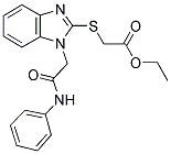 ETHYL 2-((1-[(PHENYLCARBAMOYL)METHYL]-1H-BENZO[D]IMIDAZOL-2-YL)SULFANYL)ACETATE Struktur