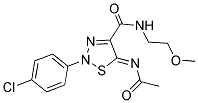 (5Z)-5-(ACETYLIMINO)-2-(4-CHLOROPHENYL)-N-(2-METHOXYETHYL)-2,5-DIHYDRO-1,2,3-THIADIAZOLE-4-CARBOXAMIDE Struktur