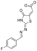 METHYL (2E)-{(2E)-2-[(2E)-(4-FLUOROBENZYLIDENE)HYDRAZONO]-4-OXO-1,3-THIAZOLIDIN-5-YLIDENE}ACETATE Struktur