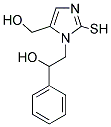 2-(5-HYDROXYMETHYL-2-MERCAPTO-IMIDAZOL-1-YL)-1-PHENYL-ETHANOL Struktur