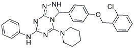 3-(4-(2-CHLOROBENZYLOXY)PHENYL)-N-PHENYL-5-(PIPERIDIN-1-YL)-2,3-DIHYDRO-[1,2,4]TRIAZOLO[4,3-A][1,3,5]TRIAZIN-7-AMINE Struktur