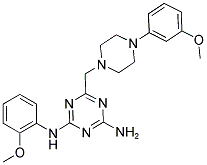 N2-(2-METHOXYPHENYL)-6-((4-(3-METHOXYPHENYL)PIPERAZIN-1-YL)METHYL)-1,3,5-TRIAZINE-2,4-DIAMINE Struktur