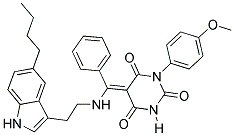 (E)-5-((2-(5-BUTYL-1H-INDOL-3-YL)ETHYLAMINO)(PHENYL)METHYLENE)-1-(4-METHOXYPHENYL)PYRIMIDINE-2,4,6(1H,3H,5H)-TRIONE Struktur