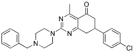 2-(4-BENZYLPIPERAZIN-1-YL)-7-(4-CHLOROPHENYL)-4-METHYL-7,8-DIHYDROQUINAZOLIN-5(6H)-ONE Struktur