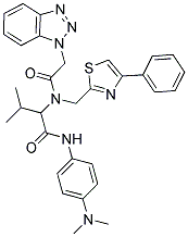 2-(2-(1H-BENZO[D][1,2,3]TRIAZOL-1-YL)-N-((4-PHENYLTHIAZOL-2-YL)METHYL)ACETAMIDO)-N-(4-(DIMETHYLAMINO)PHENYL)-3-METHYLBUTANAMIDE Struktur