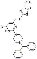 2-(4-BENZHYDRYLPIPERAZIN-1-YL)-6-((BENZO[D]THIAZOL-2-YLTHIO)METHYL)PYRIMIDIN-4(3H)-ONE Struktur