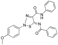 (5Z)-5-(BENZOYLIMINO)-2-(4-METHOXYPHENYL)-N-PHENYL-2,5-DIHYDRO-1,2,3-THIADIAZOLE-4-CARBOXAMIDE Struktur