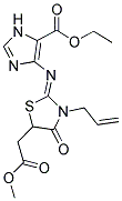 ETHYL 4-{[(2Z)-3-ALLYL-5-(2-METHOXY-2-OXOETHYL)-4-OXO-1,3-THIAZOLIDIN-2-YLIDENE]AMINO}-1H-IMIDAZOLE-5-CARBOXYLATE Struktur