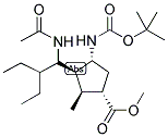 C(1S,2S,3R,4R)-3-(1-ACETYLAMINO-2-ETHYLBUYL)-4-TUBOXYCARBONYL-AMINO-2-METHYLCYCLOPENTANE CARBOXYLIC ACID METHYL ESTER Struktur