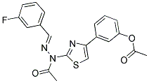 3-{2-[(2E)-1-ACETYL-2-(3-FLUOROBENZYLIDENE)HYDRAZINO]-1,3-THIAZOL-4-YL}PHENYL ACETATE Struktur