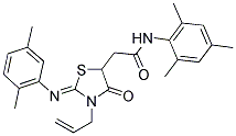 2-{3-ALLYL-2-[(2,5-DIMETHYLPHENYL)IMINO]-4-OXO-1,3-THIAZOLIDIN-5-YL}-N-MESITYLACETAMIDE Struktur