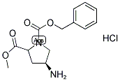 (4S)-4-AMINO-1-[BENZYLOXYCARBONYL]PYRROLIDINE-2-METHYLCARBOXYLATEHYDROCHLORIDE Struktur