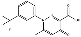 6-METHYL-4-OXO-1-[3-(TRIFLUOROMETHYL)PHENYL]-1,4-DIHYDROPYRIDAZINE-3-CARBOXYLIC ACID Struktur