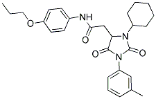 2-(3-CYCLOHEXYL-2,5-DIOXO-1-M-TOLYLIMIDAZOLIDIN-4-YL)-N-(4-PROPOXYPHENYL)ACETAMIDE Struktur