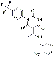 (5E)-5-{1-[(2-METHOXYBENZYL)AMINO]ETHYLIDENE}-1-[4-(TRIFLUOROMETHYL)PHENYL]PYRIMIDINE-2,4,6(1H,3H,5H)-TRIONE Struktur