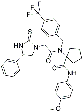 N-(4-METHOXYPHENYL)-1-(2-(4-PHENYL-2-THIOXOIMIDAZOLIDIN-1-YL)-N-(4-(TRIFLUOROMETHYL)BENZYL)ACETAMIDO)CYCLOPENTANECARBOXAMIDE Struktur