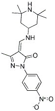 (Z)-3-METHYL-1-(4-NITROPHENYL)-4-((2,2,6,6-TETRAMETHYLPIPERIDIN-4-YLAMINO)METHYLENE)-1H-PYRAZOL-5(4H)-ONE Struktur