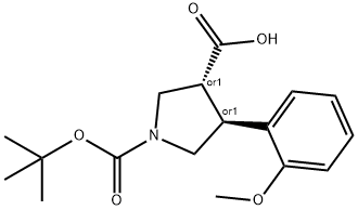 BOC-(TRANS)-4-(2-METHOXY-PHENYL)-PYRROLIDINE-3-CARBOXYLIC ACID Struktur