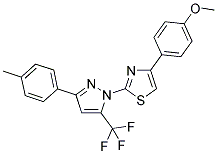 4-(4-METHOXYPHENYL)-2-[3-(4-METHYLPHENYL)-5-(TRIFLUOROMETHYL)-1H-PYRAZOL-1-YL]-1,3-THIAZOLE Struktur