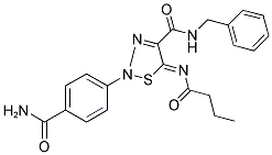 2-[4-(AMINOCARBONYL)PHENYL]-N-BENZYL-5-(BUTYRYLIMINO)-1,2,3-THIADIAZOLE-4(2H)-CARBOXAMIDE Struktur