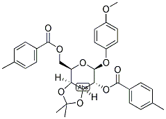 4-METHOXYPHENYL 3,4-O-ISOPROPYLIDENE-2,6-BIS-O-(4-METHYLBENZOYL)-BETA-D-GALACTOPYRANOSIDE Struktur