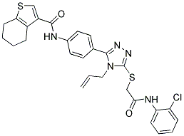 N-(4-(4-ALLYL-5-(2-(2-CHLOROPHENYLAMINO)-2-OXOETHYLTHIO)-4H-1,2,4-TRIAZOL-3-YL)PHENYL)-4,5,6,7-TETRAHYDROBENZO[B]THIOPHENE-3-CARBOXAMIDE Struktur