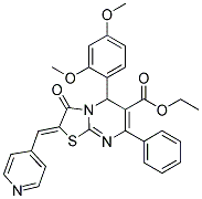 (Z)-ETHYL 5-(2,4-DIMETHOXYPHENYL)-3-OXO-7-PHENYL-2-(PYRIDIN-4-YLMETHYLENE)-3,5-DIHYDRO-2H-THIAZOLO[3,2-A]PYRIMIDINE-6-CARBOXYLATE Struktur